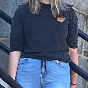 Long sleeve butterfly crop top